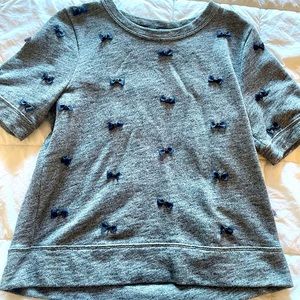 Short Sleeve J.Crew Sweatshirt with Mini Bows